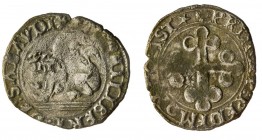Emanuele Filiberto 1553-1580
Conte di Asti 1538-1559 
Grosso di Piemonte, I Tipo, Asti, ND, Mi 1.54 g.
Ref : MIR 479, Sim 10, Biaggi 403
Conservation ...