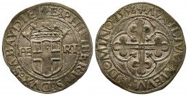 Emanuele Filiberto Duca 1559-1580 
4 Grossi, Vercelli, 1556, Mi 5.32 g.
Ref : MIR 518b(R), Biaggi 436d
Conservation : Superbe