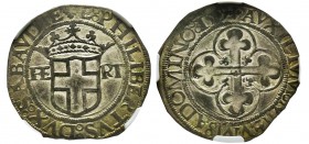 Emanuele Filiberto Duca 1559-1580 
4 Grossi, I tipo, zecca incerta, 1559, Mi 5.31 g.
Ref : MIR 518e (R), Biaggi 463f
Ex Vente Varesi 54, lot 1820
Cons...
