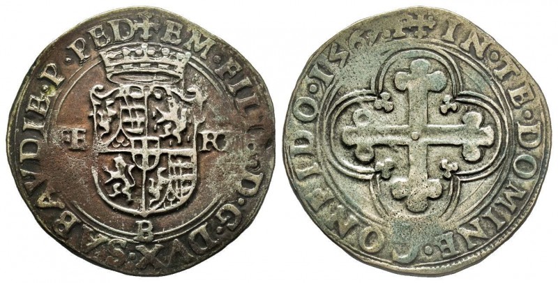 Emanuele Filiberto Duca 1559-1580 
Bianco o 4 Soldi, I tipo, 1567, Mi 4.98 g.
Re...