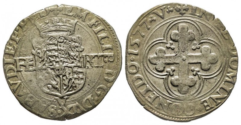 Emanuele Filiberto Duca 1559-1580 
Bianco o 4 Soldi, I tipo, Vercelli, 1577 V, M...