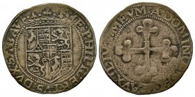Emanuele Filiberto Duca 1559-1580 
3 Grossi, III tipo, data illeggibile, Mi 3.53 g.
Ref : MIR 524 (R2) , Sim. 50, Biaggi 442
Conservation : TB