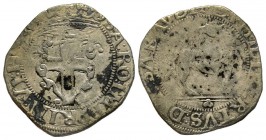 Emanuele Filiberto Duca 1559-1580 
Cavallotto, Vercelli, data illeggibile, Mi 3.07 g.
Ref : MIR 525 (R), Biaggi 443 
Conservation : TB-TTB Rare