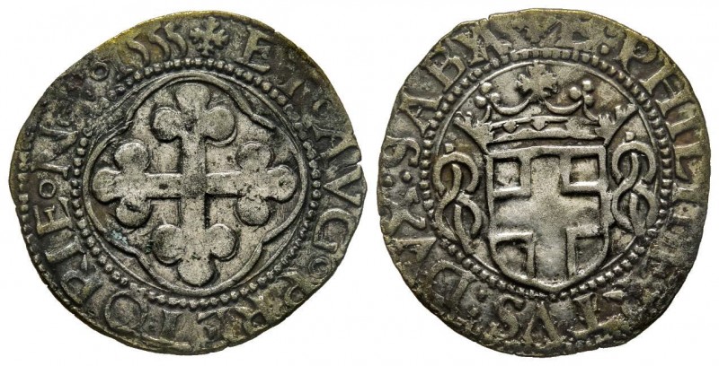 Emanuele Filiberto Duca 1559-1580 
Grosso, I Tipo, Aosta, 1555, Mi 1.76 g.
Ref :...
