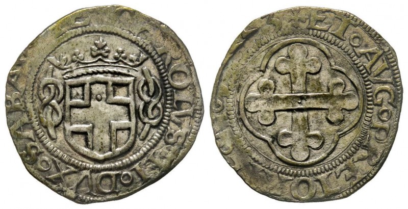 Emanuele Filiberto Duca 1559-1580 
Grosso, I Tipo, Aosta, 1555, Mi 1.88 g.
Ref :...