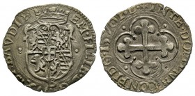 Emanuele Filiberto Duca 1559-1580 
Soldo, II tipo, Bourg, 1570 B, Mi 1.78 g.
Ref : MIR 534an, Sim. 58, Biaggi 450e
Conservation : TTB-SUP