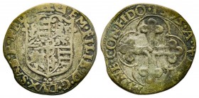 Emanuele Filiberto Duca 1559-1580 
Soldo, II tipo, Aosta, 1575, Mi 1.68 g.
Ref : MIR 534bc, Sim. 58, Biaggi 450a10
Conservation : TTB