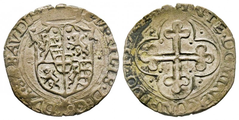 Emanuele Filiberto Duca 1559-1580 
Soldo, II Tipo, Chambéry, 1572 ED,, Mi 1.80 g...