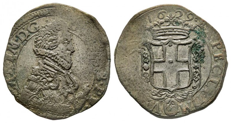 Carlo Emanuele I 1580-1630 
Fiorino, III tipo, Torino, 1629, AG 4.64 g.
Ref : MI...