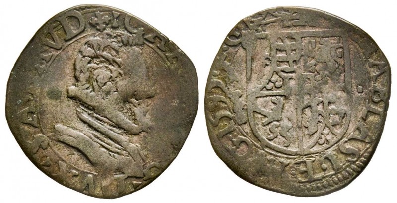 Carlo Emanuele I 1580-1630 
Soldo con il busto, IV Tipo, Chambéry, 1595, Mi 1.46...