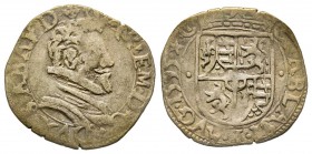 Carlo Emanuele I 1580-1630 
Soldo con il busto, IV tipo, Chambéry, 1596, AG 1.32 g.
Ref : MIR 663d (R), Sim. 71/4, Biaggi 559
Conservation : TB/TTB