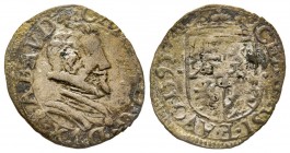 Carlo Emanuele I 1580-1630 
 Soldo con il busto, IV tipo, Chambéry, 1596, AG 1.33 g.
Ref : MIR 663d (R), Sim. 71/4, Biaggi 559
Conservation : TB+