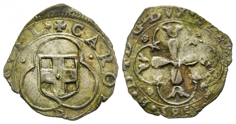 Carlo Emanuele I 1580-1630 
Parpagliola, III Tipo, 1586, Mi 1.3 g.
Ref : MIR 668...