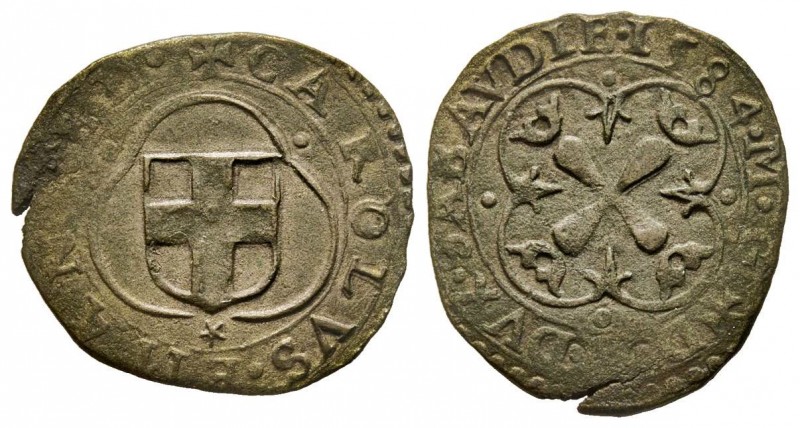 Carlo Emanuele I 1580-1630 
Parpagliola, III Tipo, 1684 M G, Mi 1.51 g.
Ref : MI...