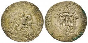 Carlo Emanuele II
Reggenza della madre 1638-1648 
Mezza Lira, V tipo, Torino, 1641, AG 8 g.
Ref : MIR 758a, Sim. 20, Biaggi 634b
Conservation : TB/TTB