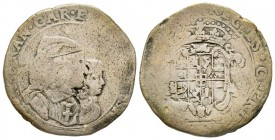 Carlo Emanuele II
Reggenza della madre 1638-1648 
Mezza Lira, V tipo, Torino, data illeggibile AG 7.56 g.
Ref : MIR 758, Sim. 20, Biaggi 634
Conservat...