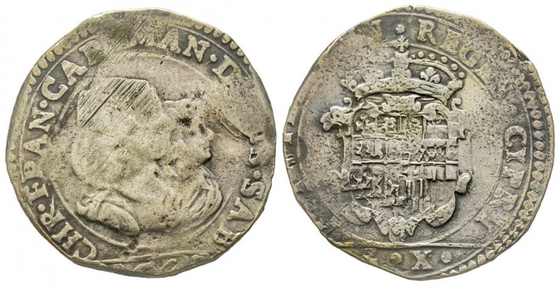 Carlo Emanuele II
Reggenza della madre 1638-1648 
Mezza Lira, V tipo, Torino, AG...