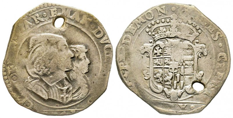 Carlo Emanuele II
Reggenza della madre 1638-1648 
Mezza Lira, V tipo, Torino, AG...