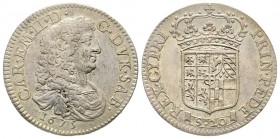 Carlo Emanuele II
Reggenza degli zii Maurizio e Tommaso 
Lira, Torino, 1675, AG 6.00 g.
Ref : MIR 816 (R), Biaggi 690
Conservation : presque Superbe