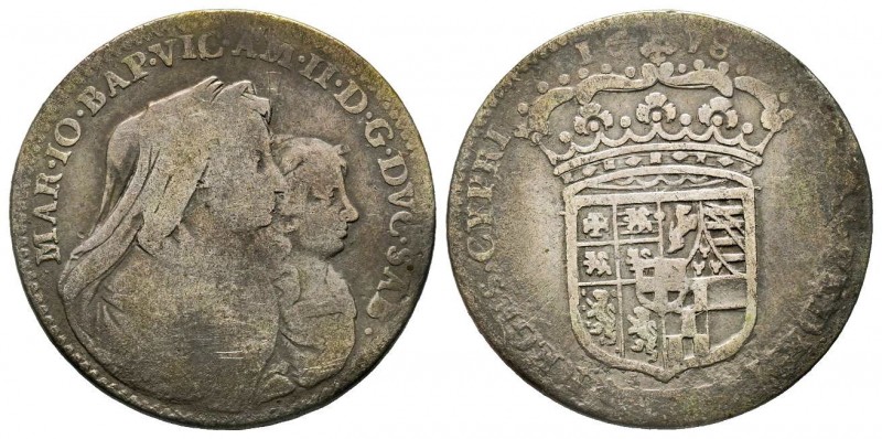 Vittorio Amedeo
Reggenza della Madre 1675-1680 
Lira, Torino, 1678, AG 5.69 g.
R...