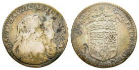 Vittorio Amedeo
Reggenza della Madre 1675-1680 
Mezza Lira, Torino, 1677, AG 2.74 g.
Ref : MIR 839c (R), Biaggi 719d
Conservation : TB. Rare