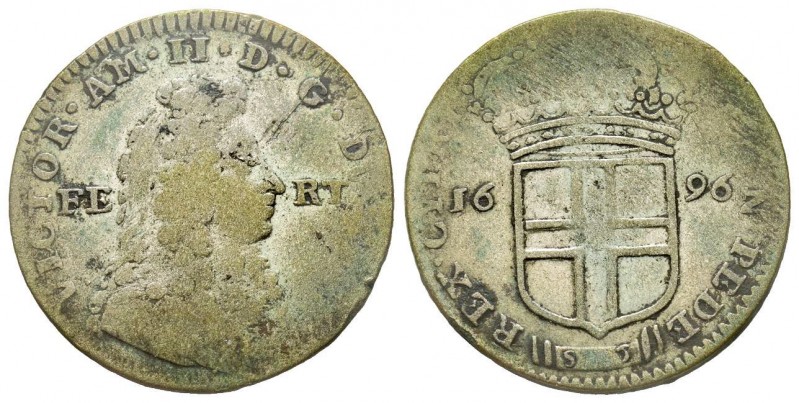 Vittorio Amedeo II - Duca 1680-1713 
15 Soldi, I tipo, Torino, 1696, Mi 4.72 g.
...