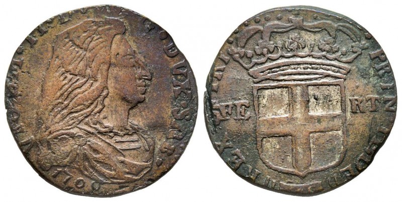 Vittorio Amedeo II - Duca 1680-1713 
5 Soldi, III tipo, Falso d'epoca,Torino, 17...