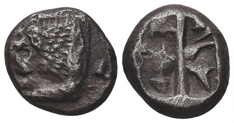 Greek, Caria, c. 520-490 BC, AR Stater Mylasa, Obverse: Lion forepart left Rever...