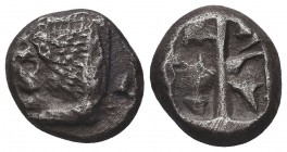 Greek, Caria, c. 520-490 BC, AR Stater Mylasa, Obverse: Lion forepart left Reverse: Incuse punch with pattern Reference: SNG Keckman 64

Condition: Ve...