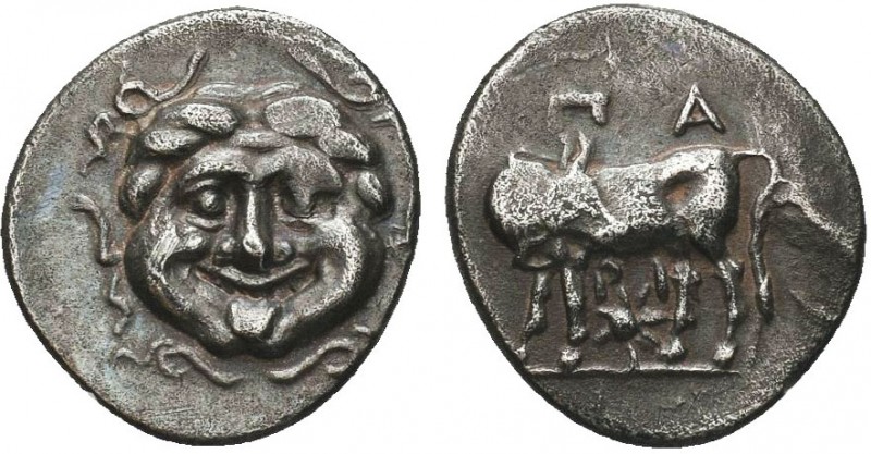 Greek, Mysia, c. 4th Century BC, AR Hemidrachm, Parion . Obverse: Facing gorgone...