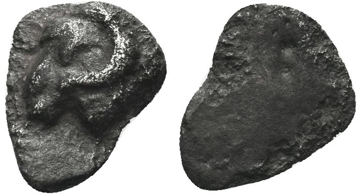 Greek, Troas, c. 600-500 BC, AR Obol, Kebren .Obverse: Ram’s head left Reverse: ...