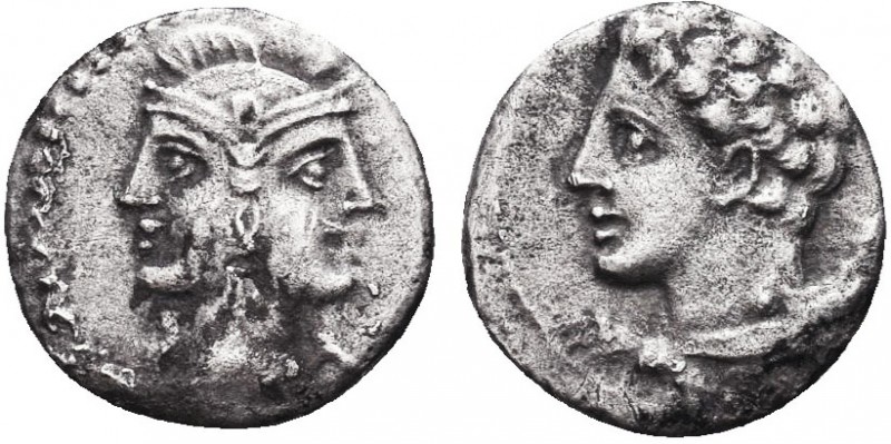 Greek, Cilicia, c. 4th Century BC, AR Obol, uncertain . Obverse: Janiform head o...