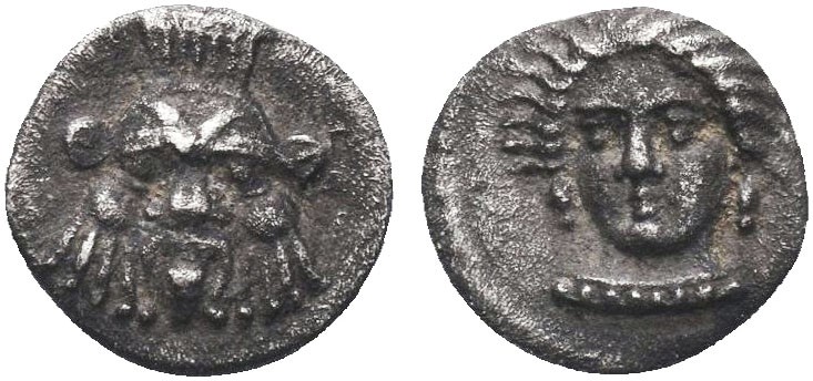 Greek, Cilicia, c. 4th Century BC, AR Obol, uncertain mint . Obverse: Female hea...