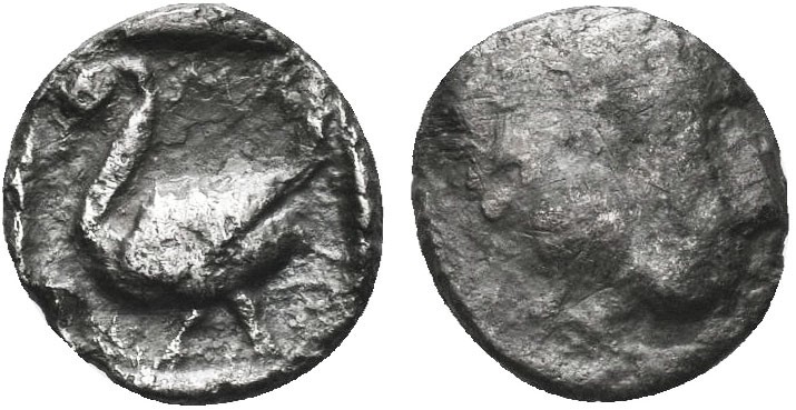 Greek, Cilicia, c. 425-385, AR Obol, Mallos . Obverse: head of Herakles right? R...