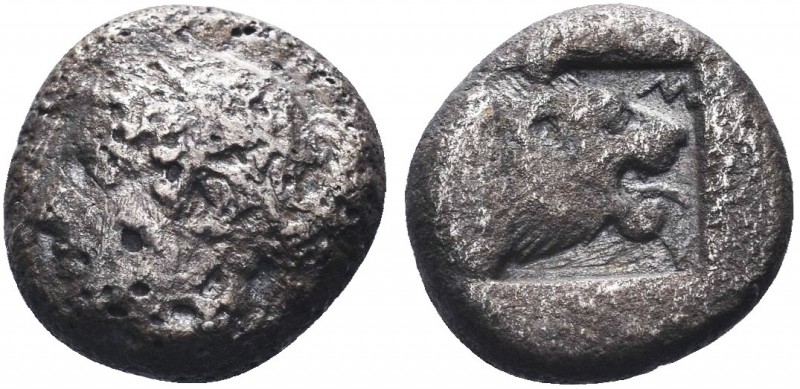 "Greek, Lesbos, c. 480-400, AR Triobol, Mytilene

Obverse: Head of Sappho(?) fac...