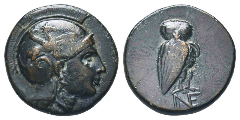 "Greek, Aiolis, c. 3rd-2nd Century BC, AE, Neonteichos 

Obverse: Head of Athena...