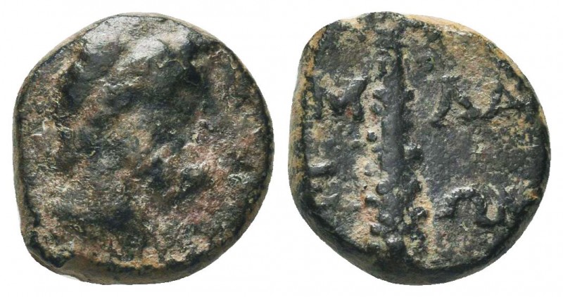 "Greek, Pisidia, c. 100-10 BC, AE , Amblada

Obverse: Bearded head of Herakles r...