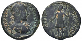 "Roman Provincial, Phrygia, time of Gordian III c. 238-244 AD, AE, Cibyra

Obverse: AV KAI M AN ΓOPΔIANOC, laureate, draped and cuirassed bust right
R...