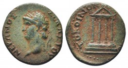 "Roman Provincial, Galatia, time of Nero c. 54-68 AD, AE, Koinon of Galatia c. 62-65 AD

Obverse: NEPΩNOΣ ΣEBAΣTOΣ, laureate head of Nero to left
Reve...