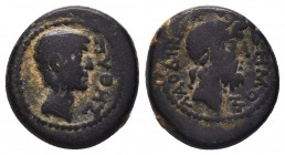 PHRYGIA, Laodicea ad Lycum. temp. Drusus(?). AD 14-37. Æ Pythes, son of Pythes, magistrate. Bare head of Pythes right / Diademed head of Demos right. ...