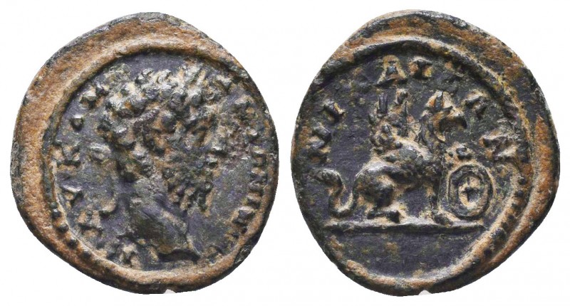 Marcus Aurelius Æ of Nicaea, Bithynia. Circa AD 161/2. 
Obverse inscription ΑVΤ ...