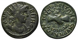 Hierapolis , Phrygia. AE24 (7.74 g), time of Philip I (244-249 AD).

Condition: Very Fine

Weight: 5.23 gr
Diameter: 23 mm
