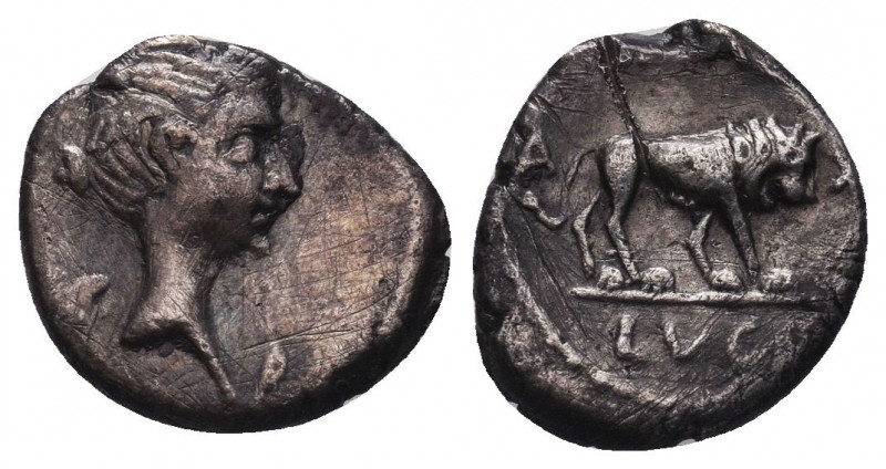 M. Antonius and M. Aemilius Lepidus. Quinarius, Lugdunum 42, AR. [III·VIR·] – R·...