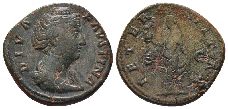 DIVA FAUSTINA SENIOR. Died 141 AD. Æ Sestertius

Condition: Very Fine

Weight: 2...