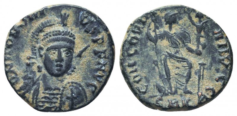 Honorius. A.D. 393-423. AE

Condition: Very Fine

Weight: 2.60 gr
Diameter: 16 m...