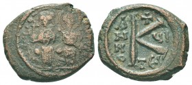 Justin II , with Sophia (565-578 AD). AE Half Follis

Condition: Very Fine

Weight: 5.50 gr
Diameter: 20 mm