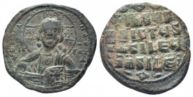 Byzantine Anonymous Follis , circa 976-1025. Bust of Christ facing.

Condition: Very Fine

Weight: 9.10 gr
Diameter: 28 mm