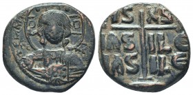 Byzantine Anonymous Follis , circa 976-1025. Bust of Christ facing.

Condition: Very Fine

Weight: 11.80 gr
Diameter: 26 mm