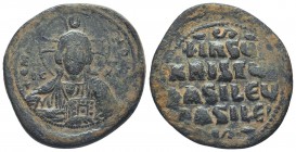 Byzantine Anonymous Follis , circa 976-1025. Bust of Christ facing.

Condition: Very Fine

Weight: 17.40 gr
Diameter:36 mm
