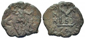 Constantin IV (668-685), AE follis,

Condition: Very Fine

Weight: 3.90 gr
Diameter: 25 mm